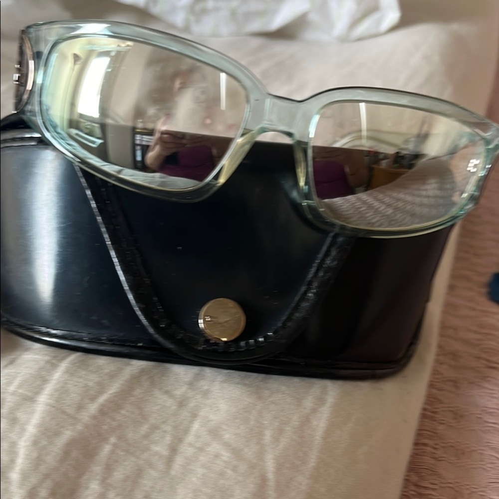 Salvatore Ferragamo Green and Black Glasses